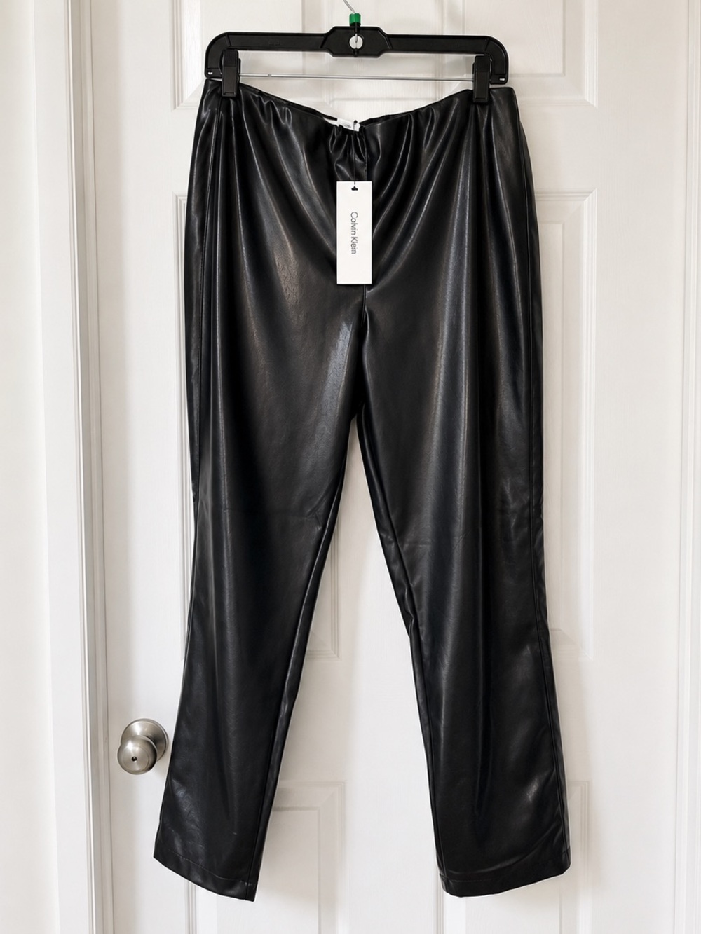 Calvin Klein Jeans Black Faux Leather Pants NWT Size L